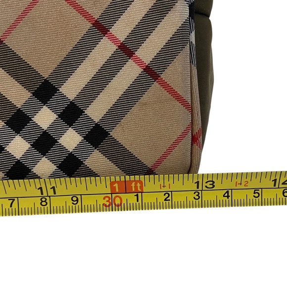 Authentic Burberry Nylon Shoulder Bag – Army Green, Nova Check, Zip Closure - Picture 14 of 16